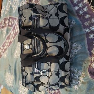 Grey & Black Coach Bag